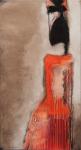 Dame schwarz-orange 170 x 90 cm | 2014
